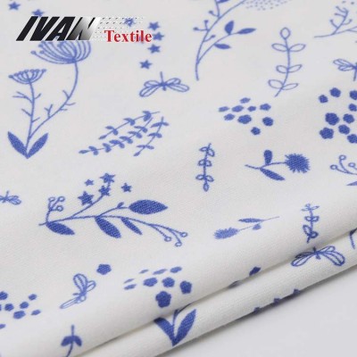 New design soft knit stretch spandex DTY double sides brushed floral printed jersey fabric for pajamas