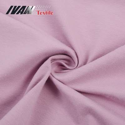 Breathable soft eco friendly plain dyed pink cotton spandex knit stretch jersey fabric for kidswear