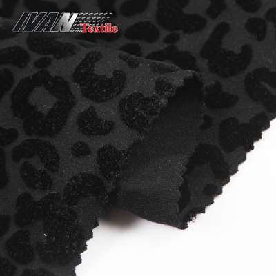 New arrival panto roma nylon flocking dyed black stretch suede fabric for dress